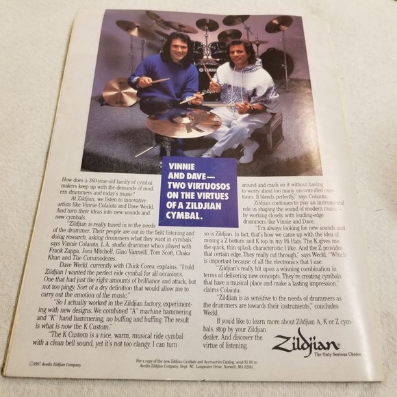 July 1987 Modern Drummer mag Peter Erskine Anton Fier - Picture 8 of 10